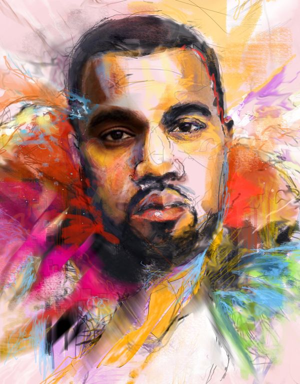 600x768 The 50 Coolest Pieces Of Art Inspired By Kanye West Kanye West - Kanye West Painting