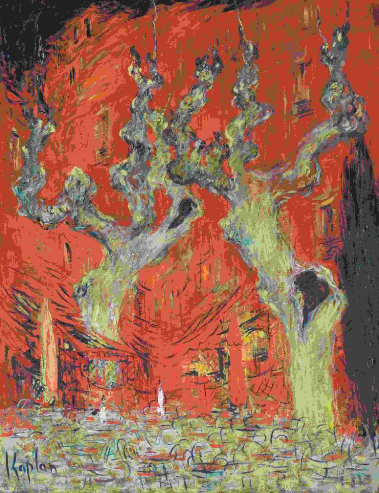 770x1002 Saatchi Art Nuit Rouge Nice Painting By Mark Kaplan - Kaplan Painting