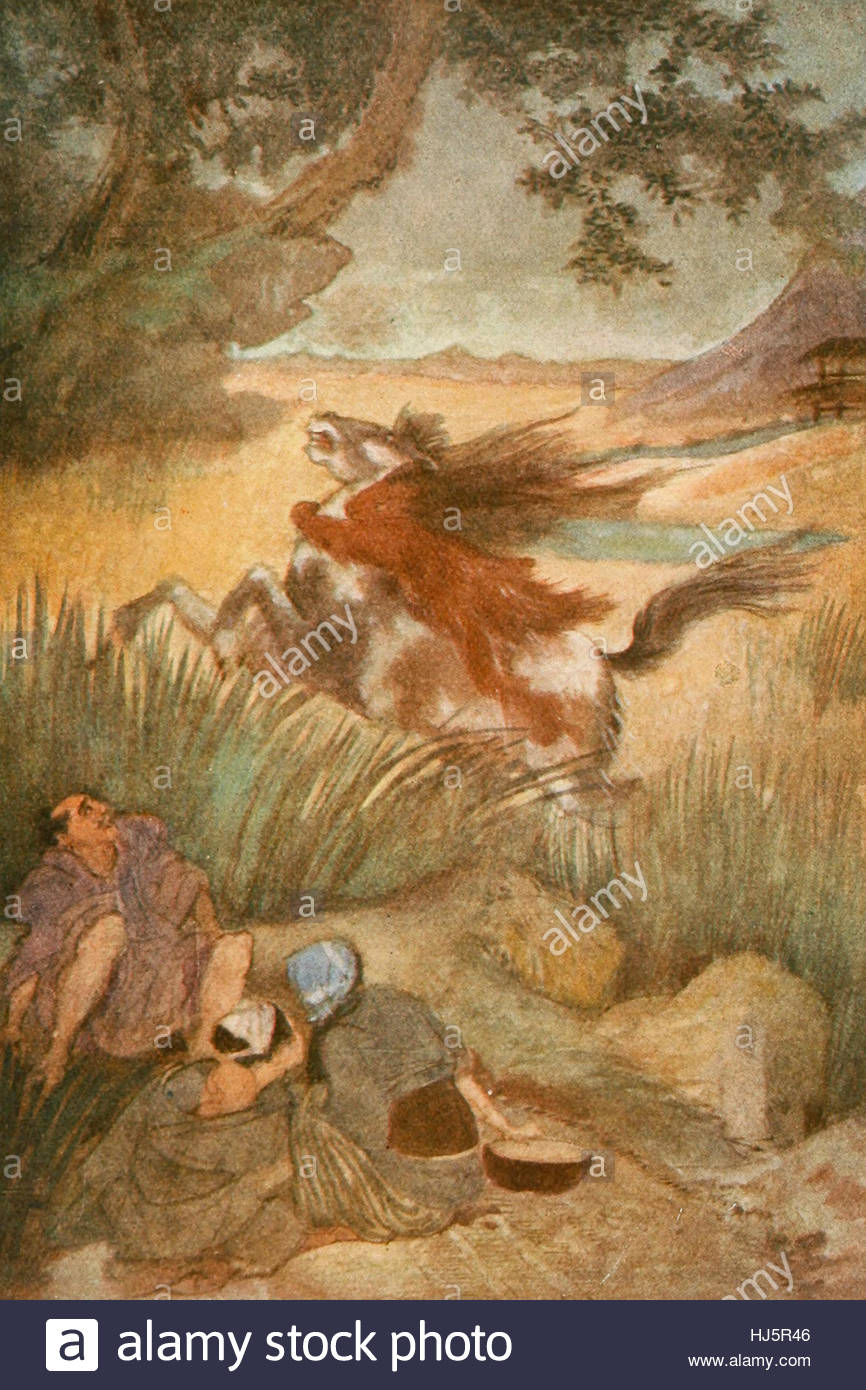 866x1390 The Kappa And His Victim, Japanese Mythology Stock Photo - Kappa Painting