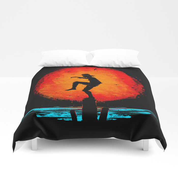 700x700 Minimalist Karate Kid Tribute Painting Duvet Cover By - Karate Kid Painting