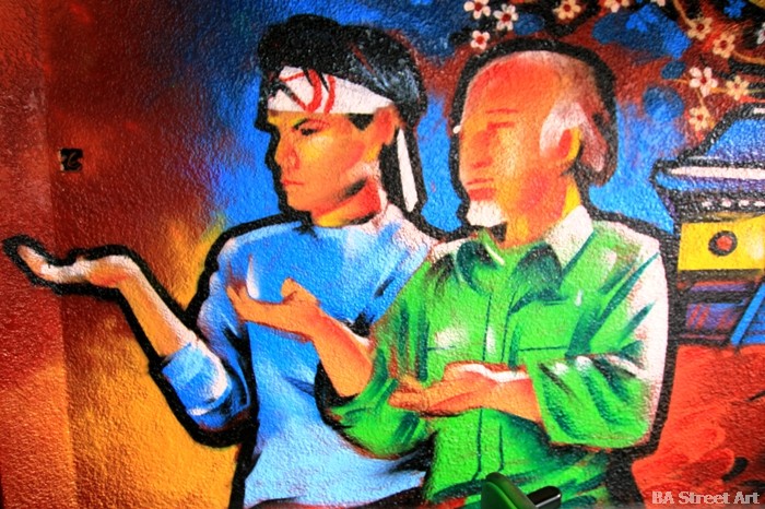 700x466 Villa Urquiza Hair Salon Painted By Dame Ba Street Art - Karate Kid Painting