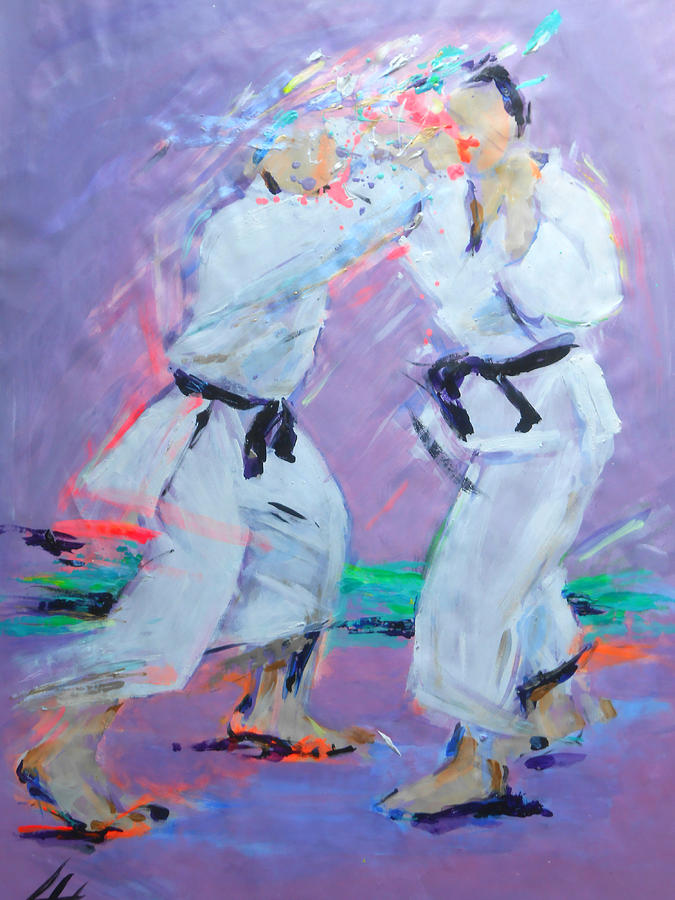 675x900 Zenshinshite Painting By Lucia Hoogervorst - Karate Painting