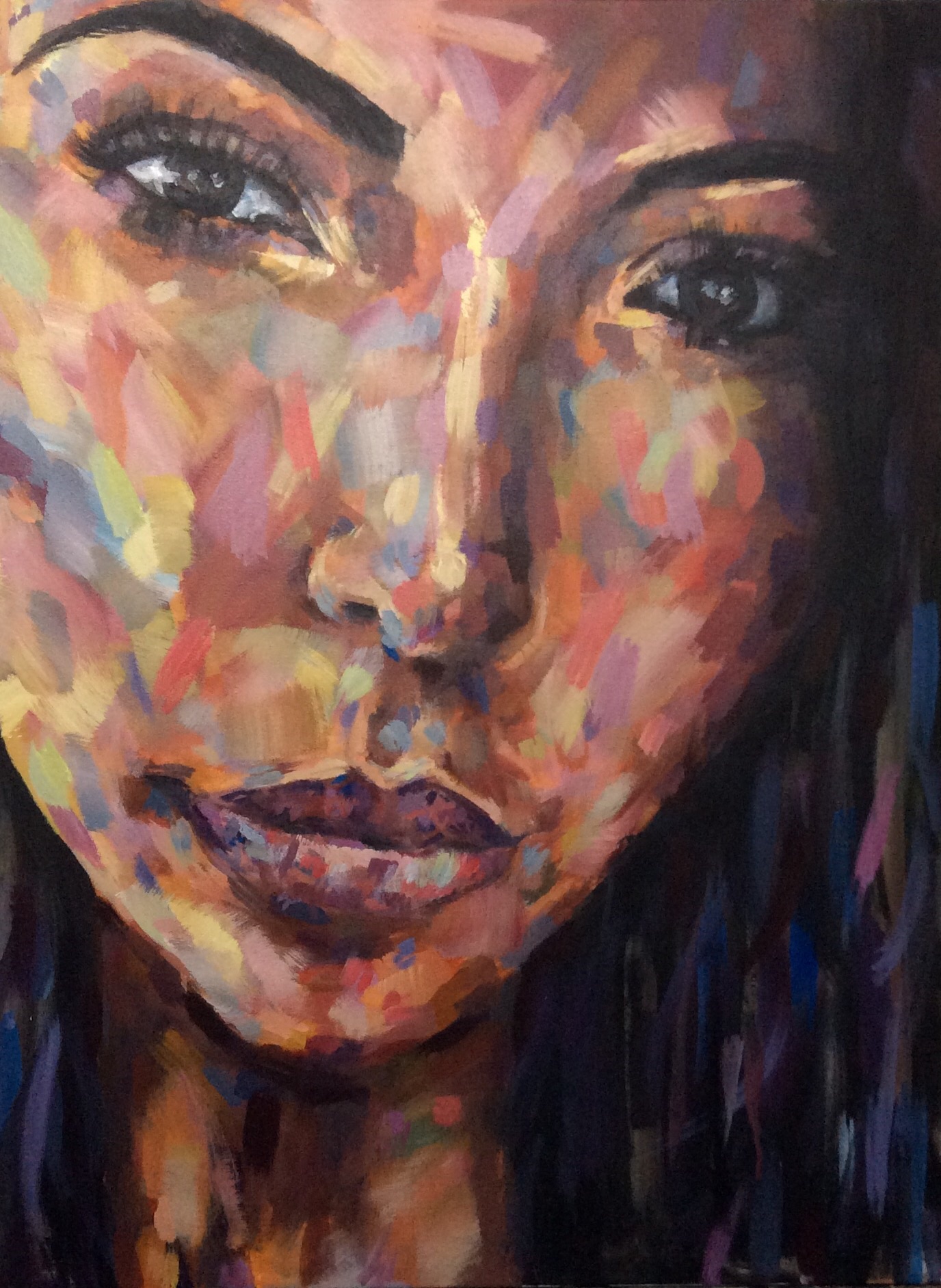 1376x1884 Kim Kardashian Painting First In My Series Of Celebrity Portrait - Kardashian Painting