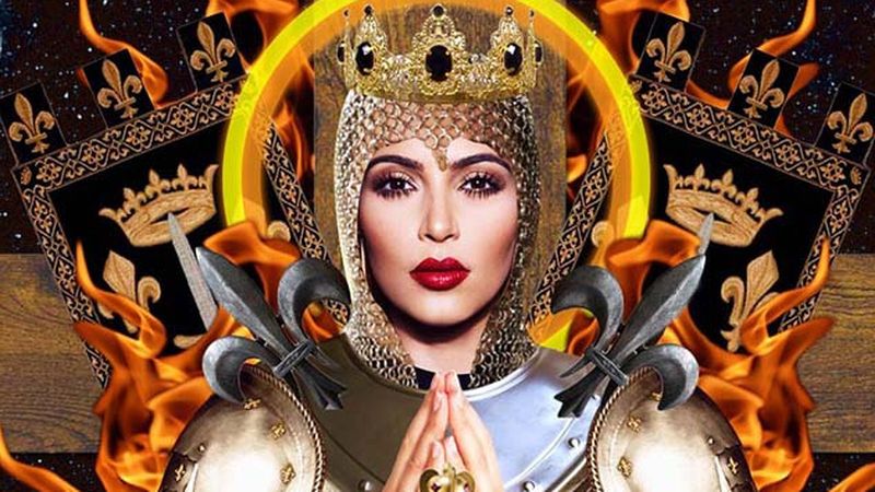 800x450 Thisrtist's Religious Paintings Of Kim Kardashianre Making - Kardashian Painting