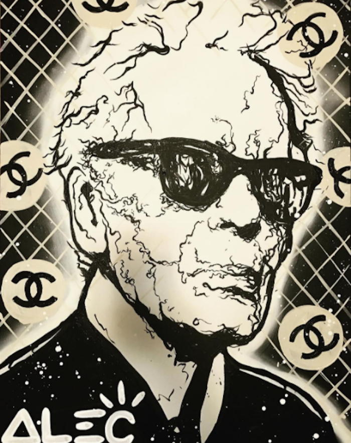 700x882 Karl Lagerfeld By Alec Monopoly - Karl Lagerfeld Painting