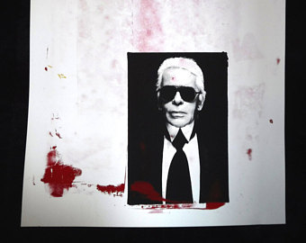 340x270 Karl Anna Mcqueen Iris Fashion Icons Poster - Karl Lagerfeld Painting