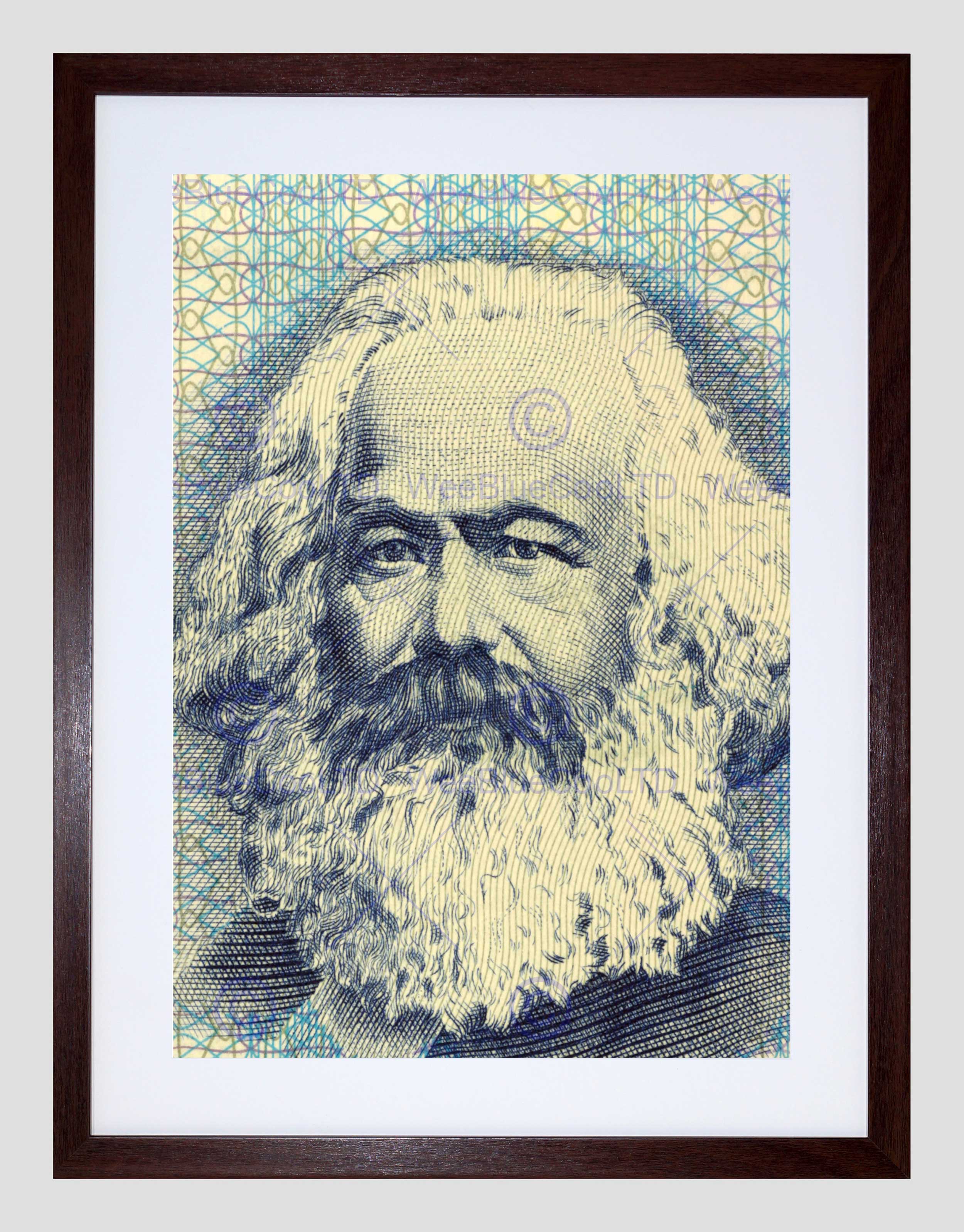 2500x3195 Painting Political Karl Marx Banknote Design Communism Framed - Karl Marx Painting