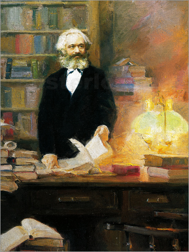 375x500 Zhang Wun Karl Marx In His Studio, 1875 Poster Posterlounge - Karl Marx Painting