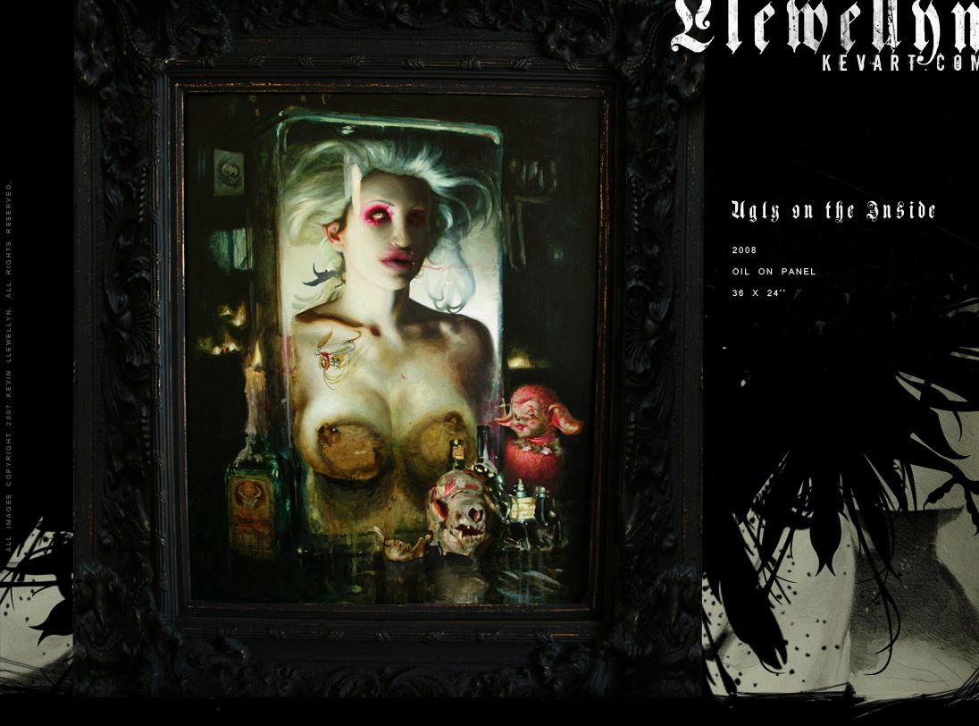 1096x812 Artist Kevin Llewellyn Oil Painting, Currently Displayed - Kat Von D Oil Painting