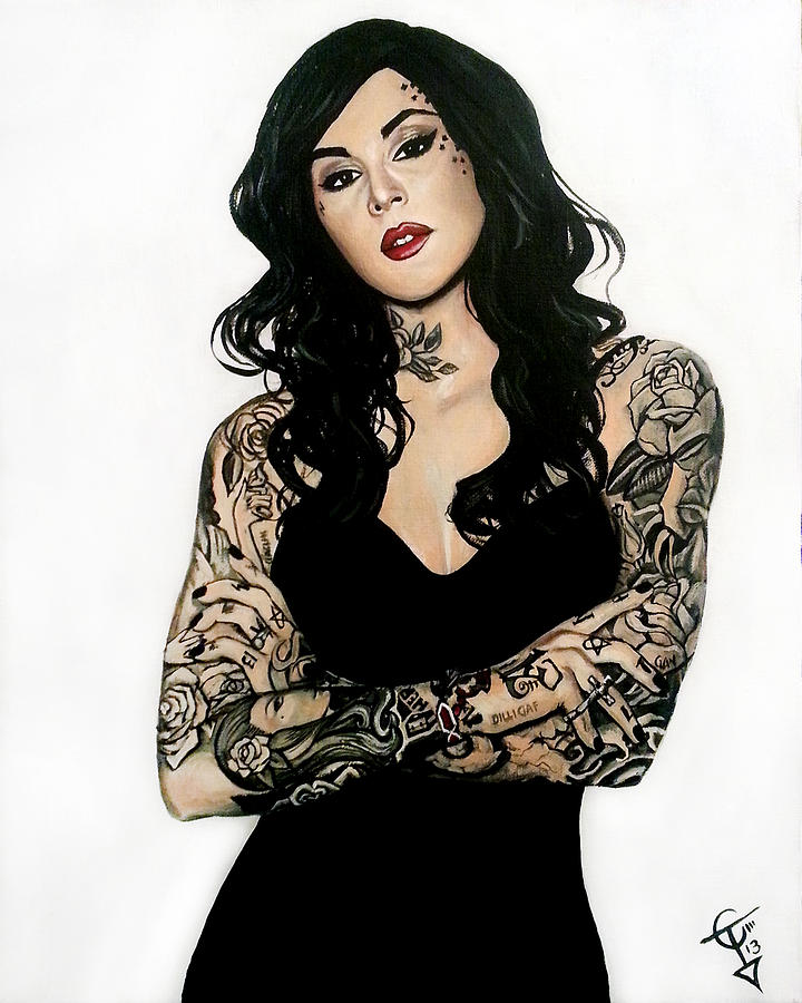 720x900 Kat Von D Painting By Tom Carlton - Kat Von D Painting