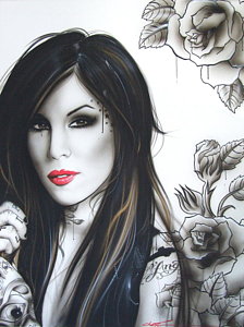 224x300 Kat Von D Paintings Fine Art America - Kat Von D Painting