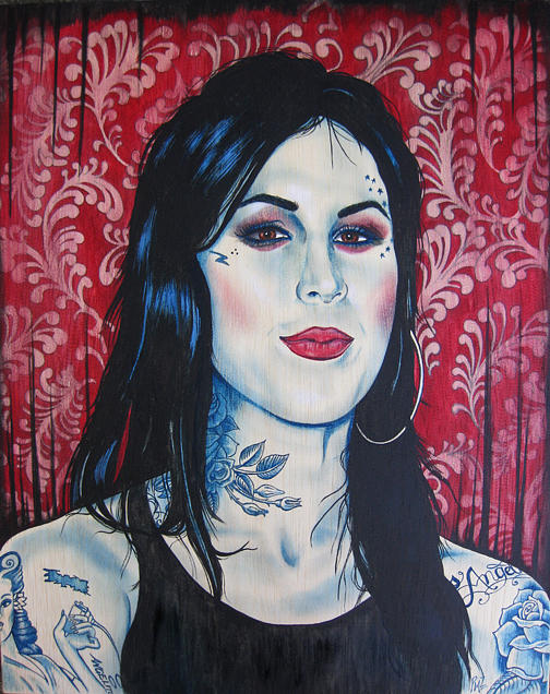 504x636 Lady Kat Painting By Patrushka - Kat Von D Painting