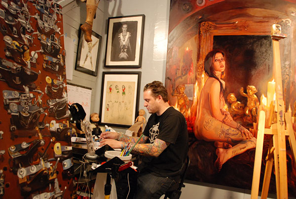 600x403 Studio Visit Shawn Barber Amp Henry Lewis - Kat Von D Painting
