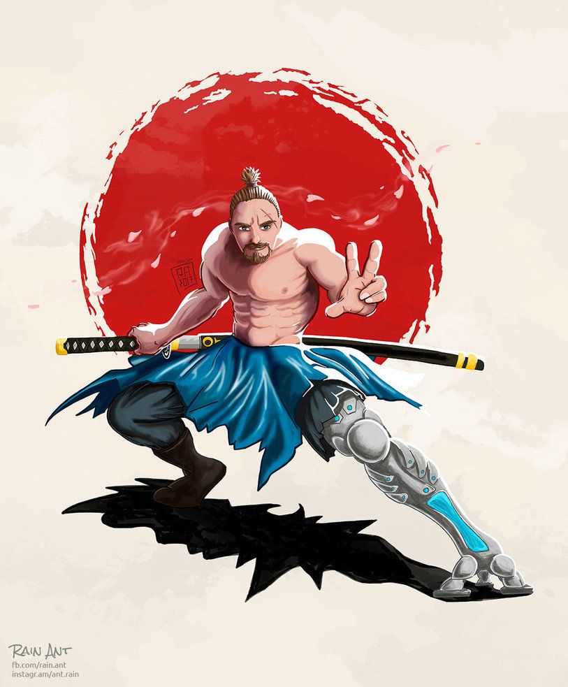 813x983 Samurai Reedo By Rain On @ - Katana Painting