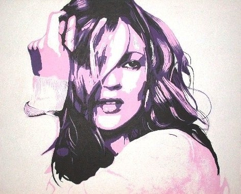 472x380 Pop Art. Kate Moss. Pop Art Painting, 30x24 In. Colin Pumfrett - Kate Moss Painting