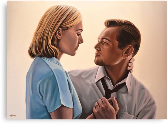550x407 Kate Winslet And Leonardo Dicaprio Painting Canvas Prints By - Kate Winslet Painting