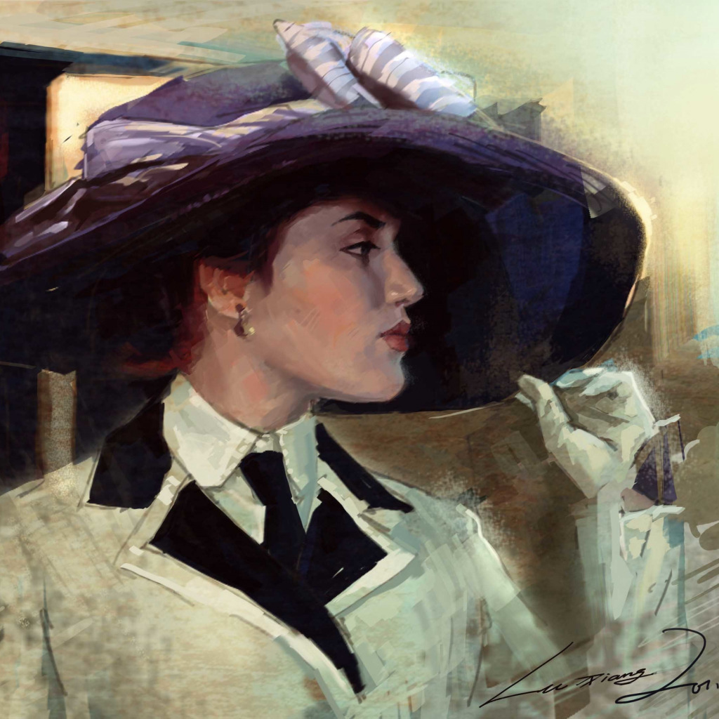 1024x1024 Wallpaper Girl, Hat, Art, Gloves, Titanic, Painting, Titanic, Kate - Kate Winslet Painting