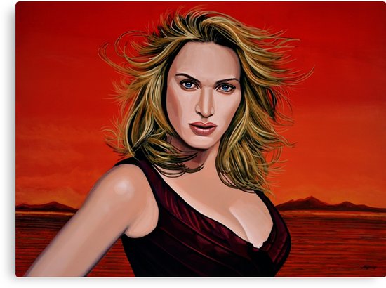 550x410 Kate Winslet Painting Canvas Prints By Paulmeijering Redbubble - Kate Winslet Painting