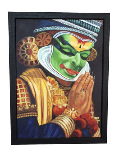 393x500 Kathakali Dancer Canvas Painting - Kathakali Painting