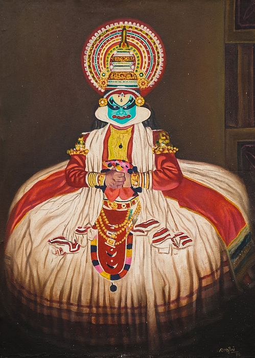 499x700 Kathakali Painting By Rajeev M Krishna - Kathakali Painting