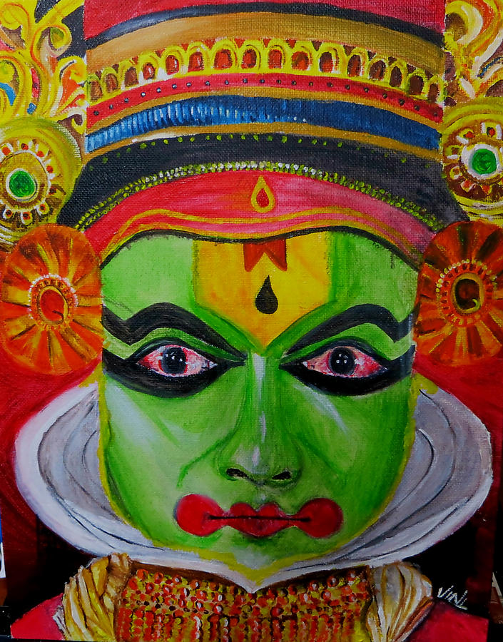 705x900 Kathakali Painting By Viny Mathew - Kathakali Painting