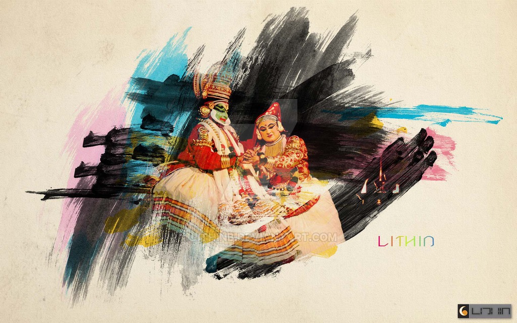 1024x640 Kathakali Painting By Lithinb - Kathakali Painting