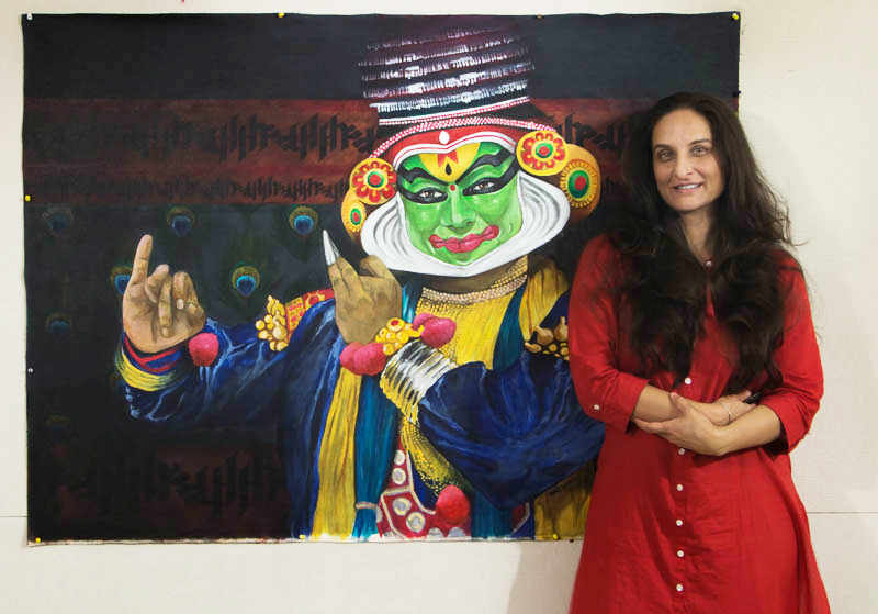 800x559 Kathakali As Krishna Art By Aarohi - Kathakali Painting