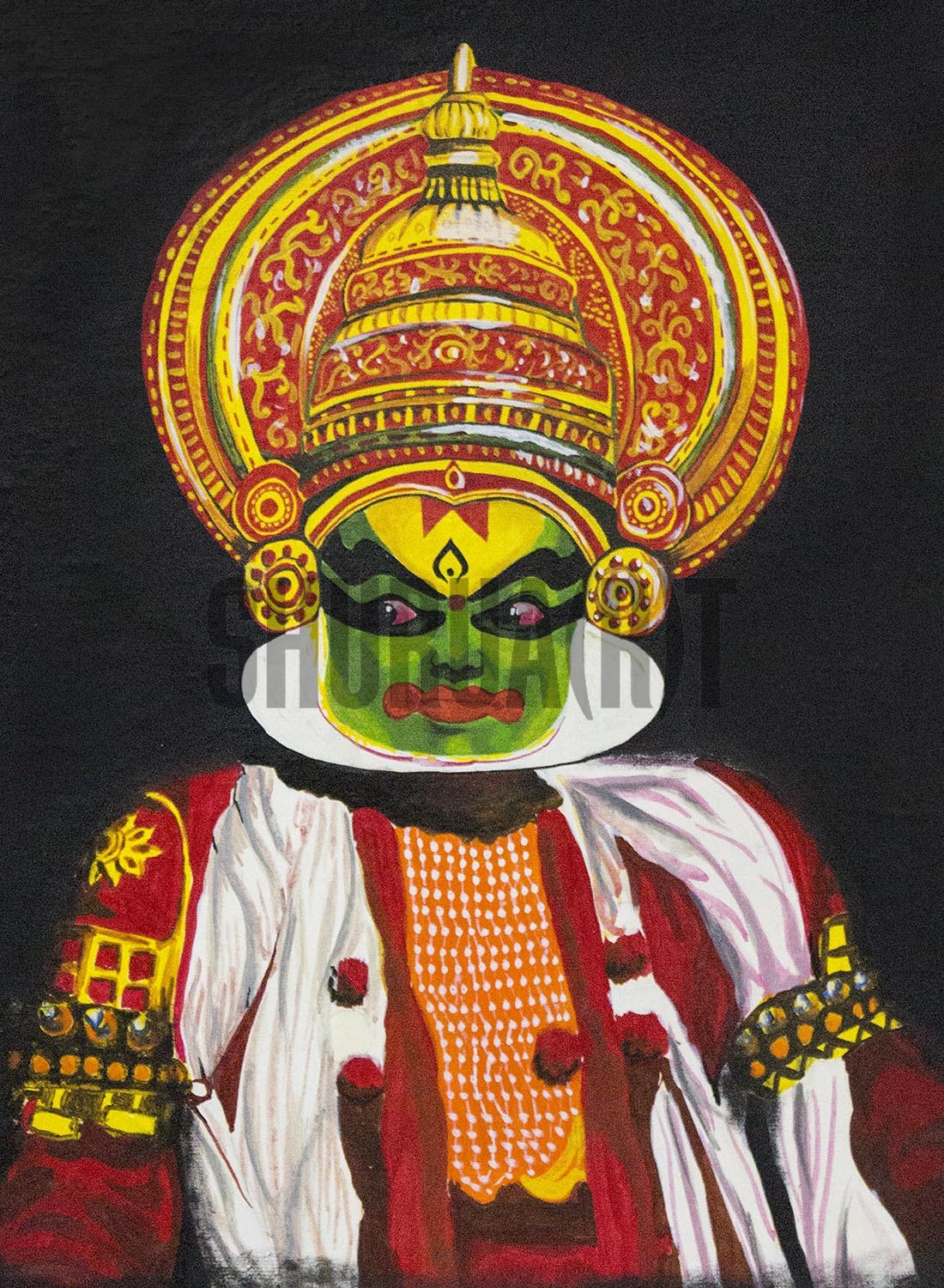 1100x1500 Painting Of A Kathakali Dancer Shurua(R)t - Kathakali Painting