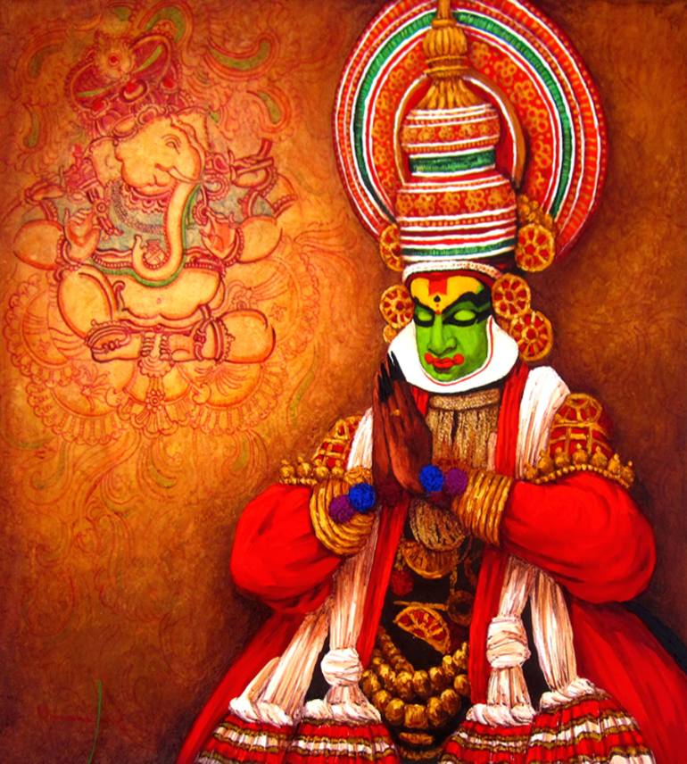 770x856 Saatchi Art Kathakali Painting By Siva Balan - Kathakali Painting