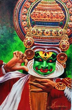 236x361 Kathakali Oil Painting - Kathakali Painting