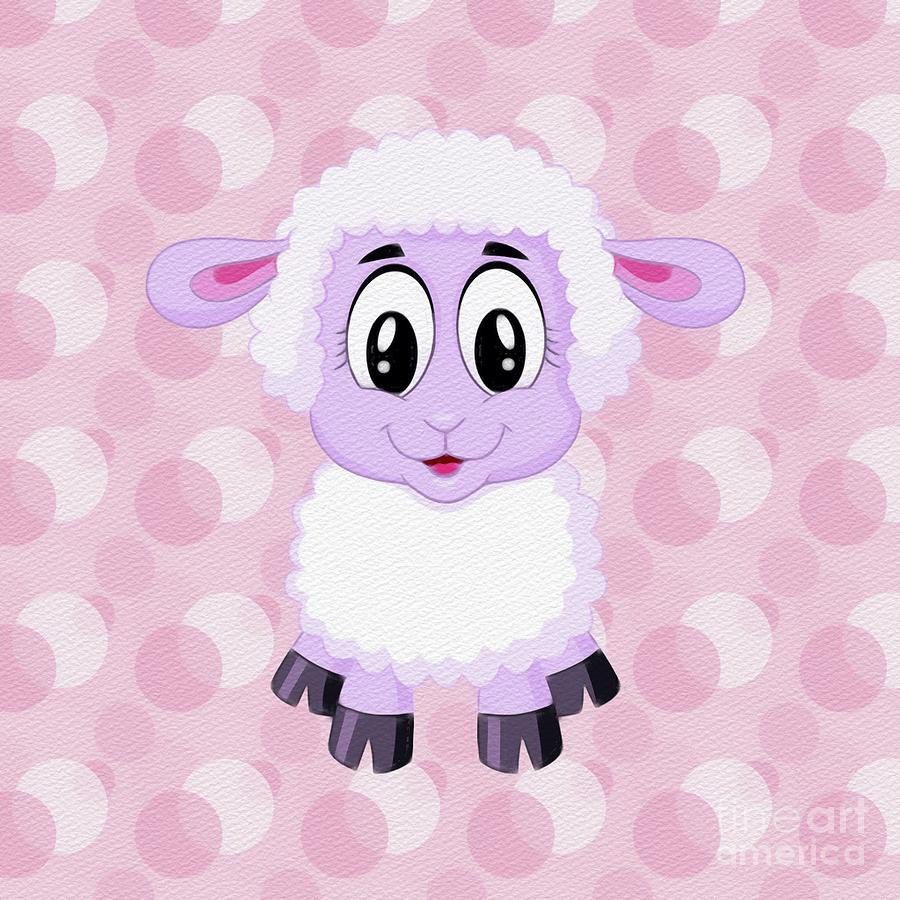900x900 Kawaii Cute Lamb Painting By Takeshi Takesh - Kawaii Painting
