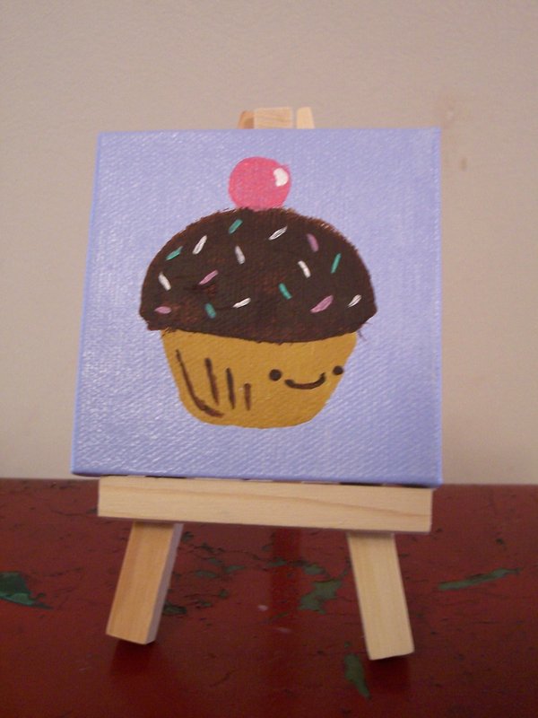 600x800 Kawaii Cupcake Painting By Abarra01 - Kawaii Painting