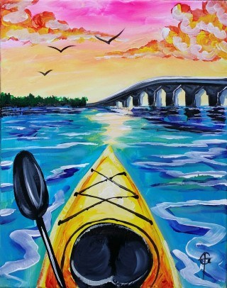 320x406 Kayaking On The Bay My Paint Party - Kayak Painting