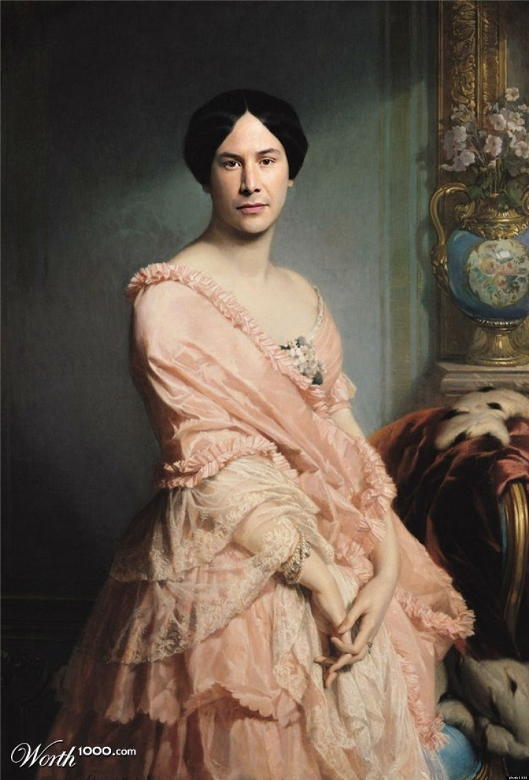 768x1132 Keanu Reeves Great Great Grandmother Draw Mix Paint Forum - Keanu Reeves Painting