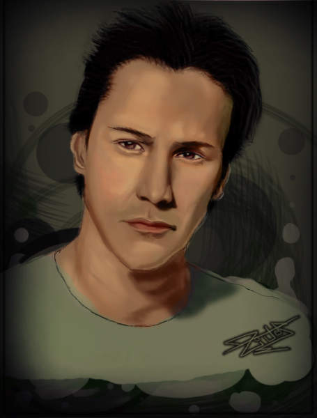 455x600 Keanu Reeves In Digital Painting By Victorchucky - Keanu Reeves Painting