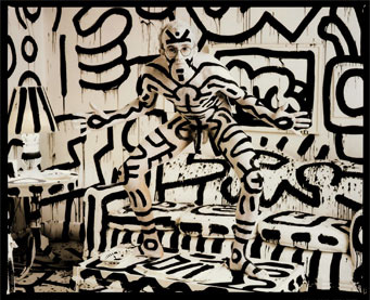 341x277 Keith Haring Paints Himself Directorama Peet Gelderblom - Keith Haring Painting