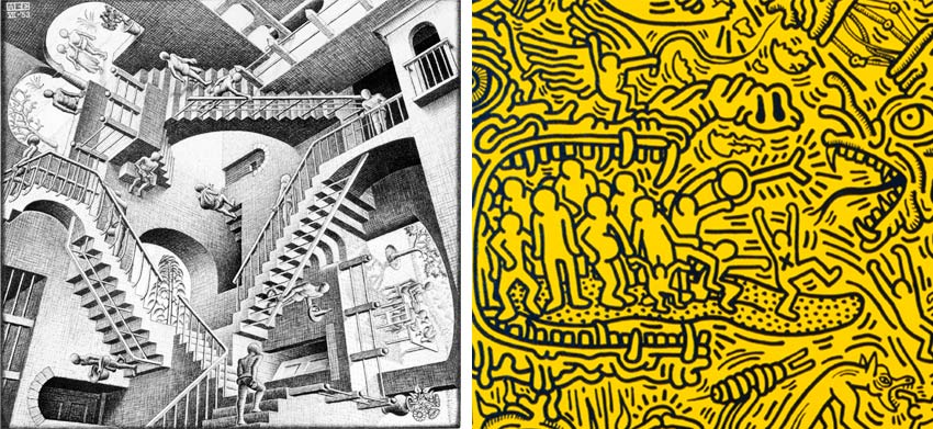 850x391 Mashup Of M.c. Escher And Keith Haring The Artsology Blog - Keith Haring Painting