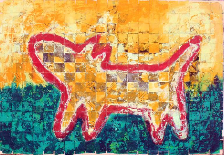 770x535 Saatchi Art Perro Homage To Keith Haring Painting By Gabo Mendoza - Keith Haring Painting