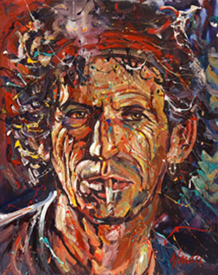 715x900 Keith Richards Painting By Michael Wardle - Keith Richards Painting