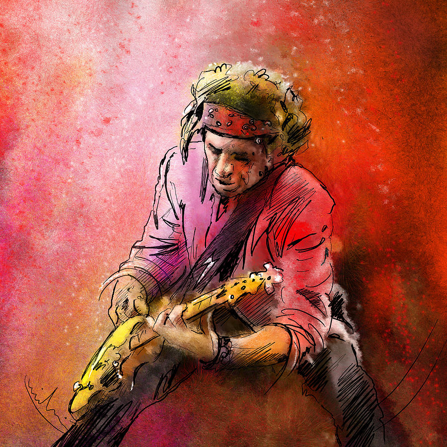 900x900 Keith Richards Painting By Miki De Goodaboom - Keith Richards Painting