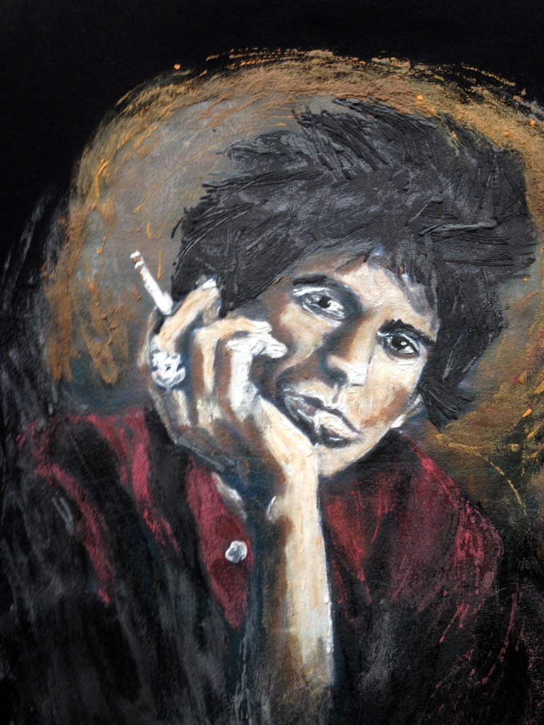 768x1024 Keith Richards By Ronnie Wood T Shirt Painted 3d - Keith Richards Painting