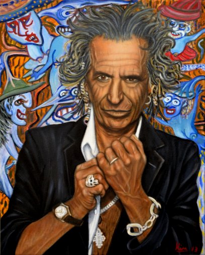 408x507 Oil Painting Gt Rock And Roll Gt Keith Richards - Keith Richards Painting
