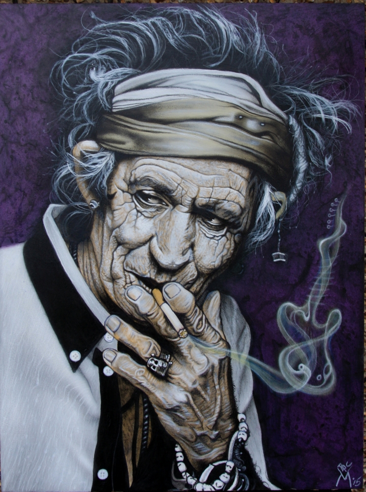 744x1000 Portrait Of Keith Richards By Marcantony On Stars Portraits - Keith Richards Painting