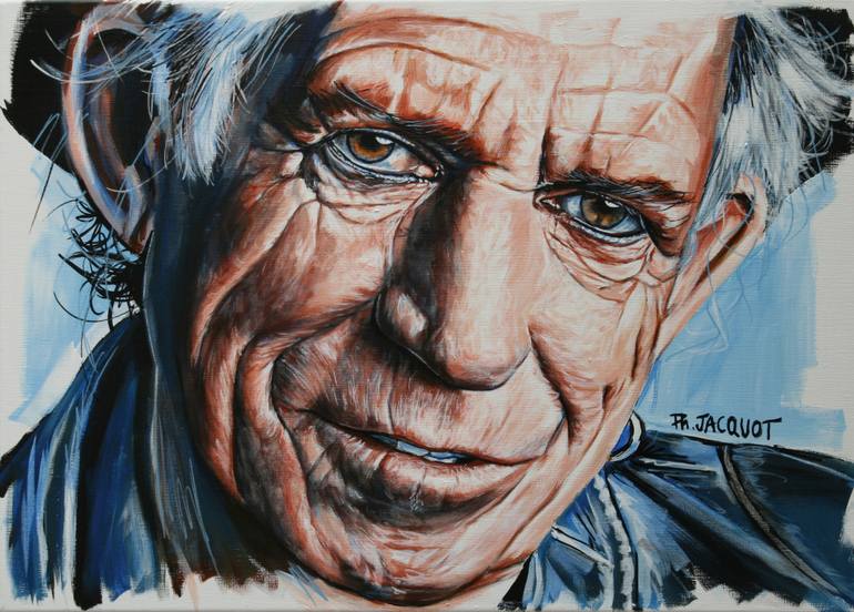 770x552 Saatchi Art Keith Richards Painting By Philippe Jacquot - Keith Richards Painting