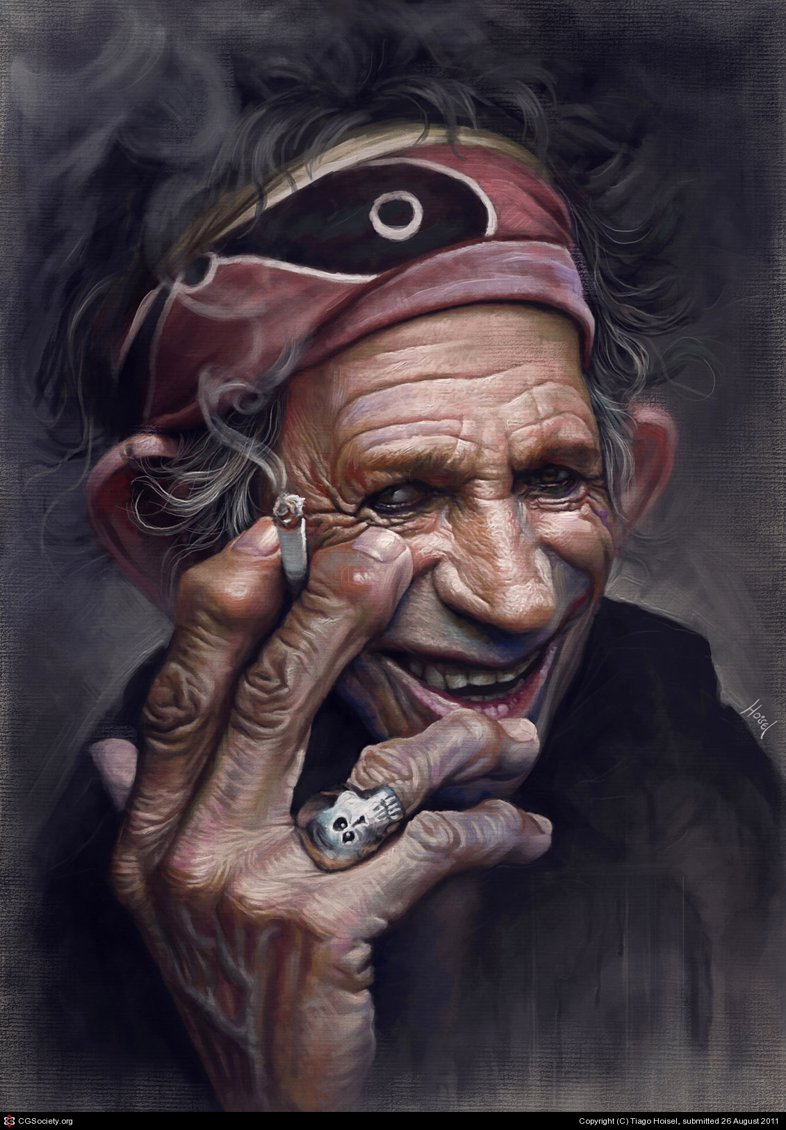 1131x1626 Keith Richards By Tiago Hoisel 2d Cgsociety - Keith Richards Painting