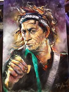 225x300 Keith Richards Original Painting The Rolling Stones Tattoo You - Keith Richards Painting