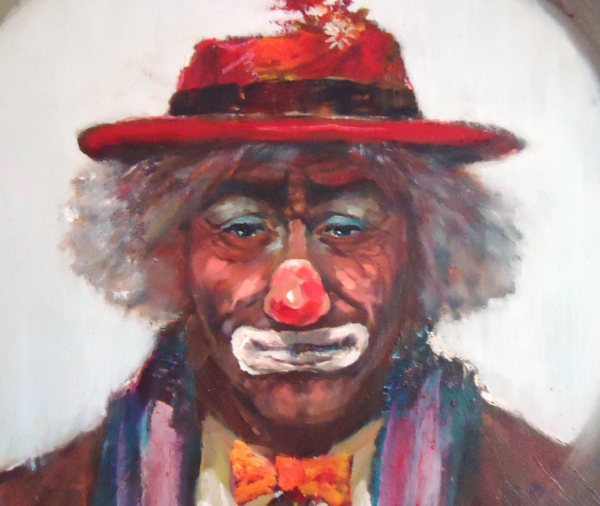 1200x1013 Oil Painting Of Emmitt Kelly, World's Most Famous Tramp Clown, By - Kelly Clown Painting