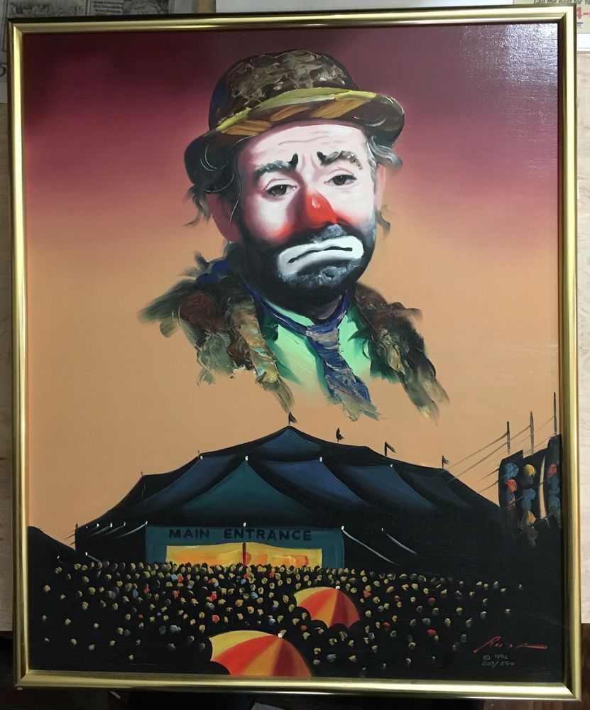 831x1000 Early Rusty Rust Ltd Edition Original Oil Painting ~ Emmett Kelly - Kelly Clown Painting