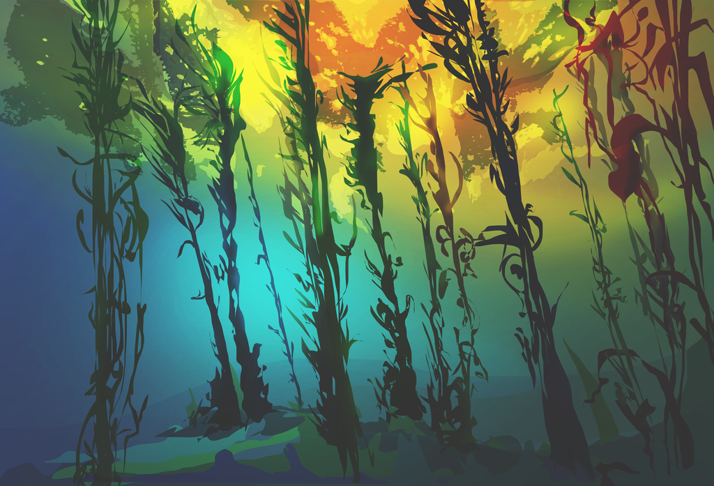 1024x697 Pin By Terry Lee On Art Kelp Forest, - Kelp Forest Painting