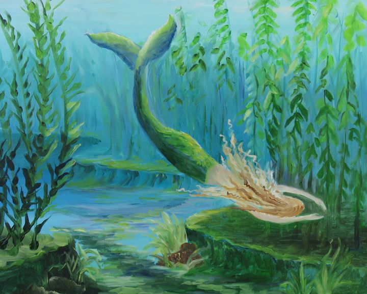 720x577 Mermaid In Kelp - Kelp Painting